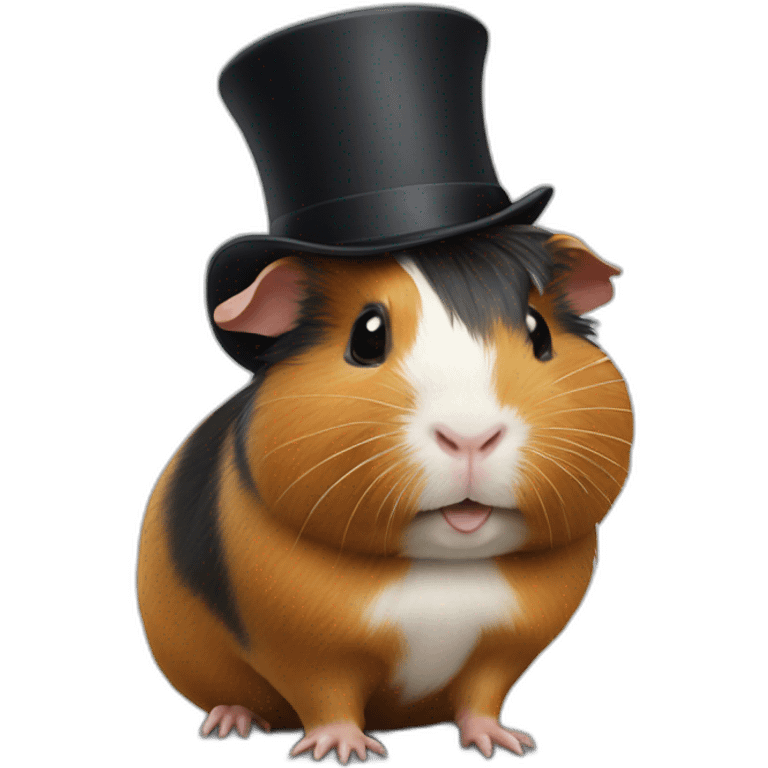 guinea pig wearing top hat emoji