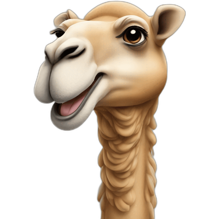 A smiling camel emoji