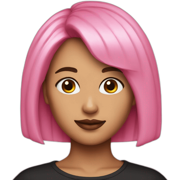 lisa short pink and black hair emoji