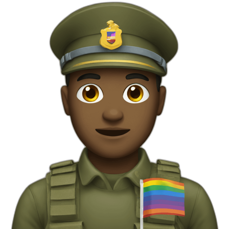 lgbt flag soldier emoji