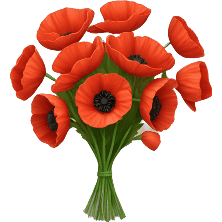 bouquet of poppies emoji