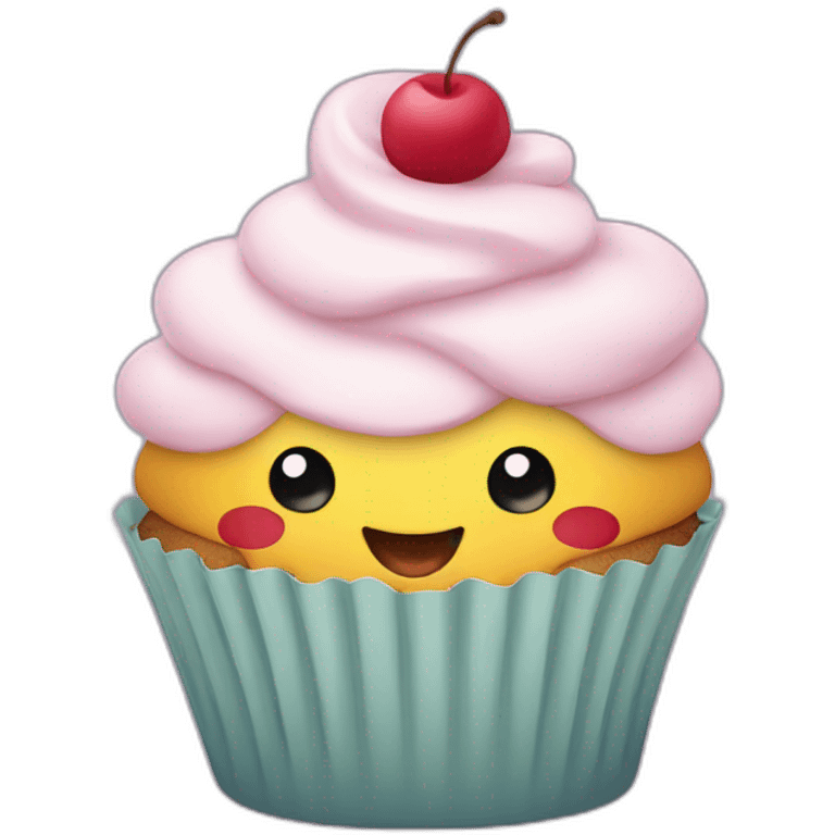 Happy cupcake emoji