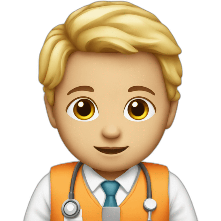 an infant with a job, doctor emoji