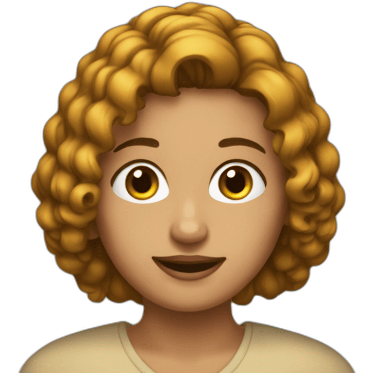 Maestra pelo castaño corto tipo bob emoji