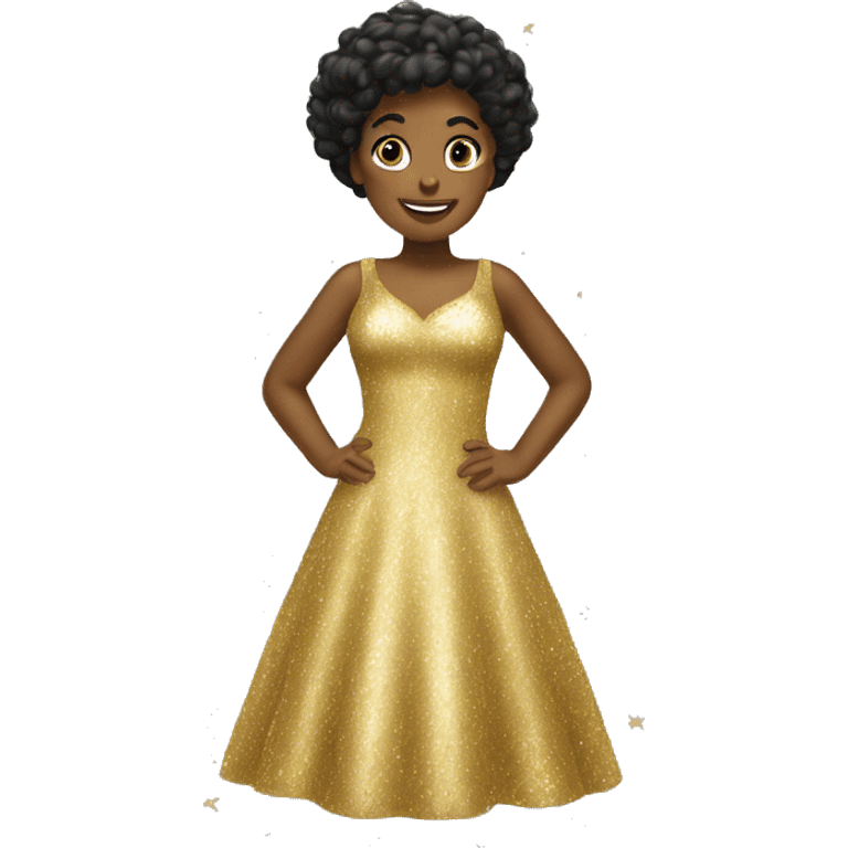 Gold sparkly christmas dress emoji