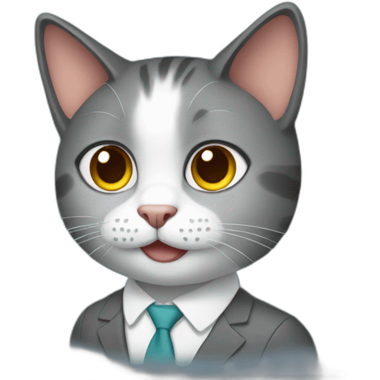 Cat working as consultant emoji