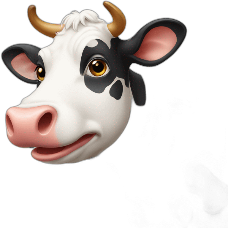 Cow licking his nose emoji