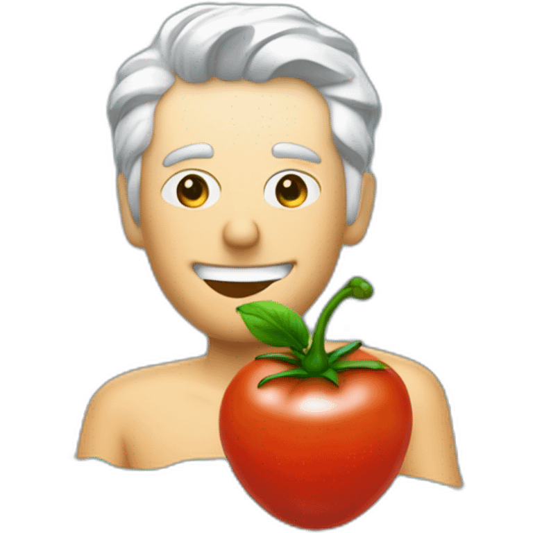 A blue cherry with tomato juice in a bathub with Rick astley emoji