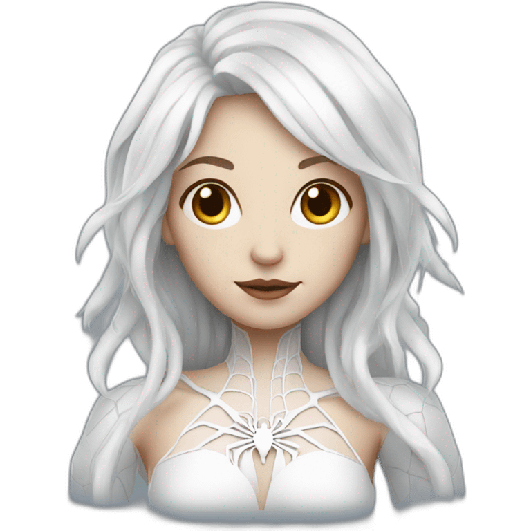 white spider girl with white hair emoji