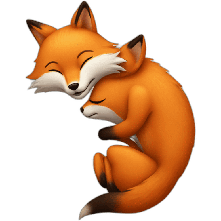 Fox hugs bug  emoji