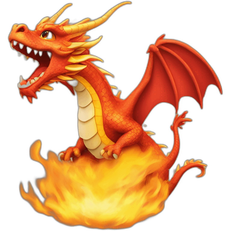 Dragon chinois qui crache du feu emoji