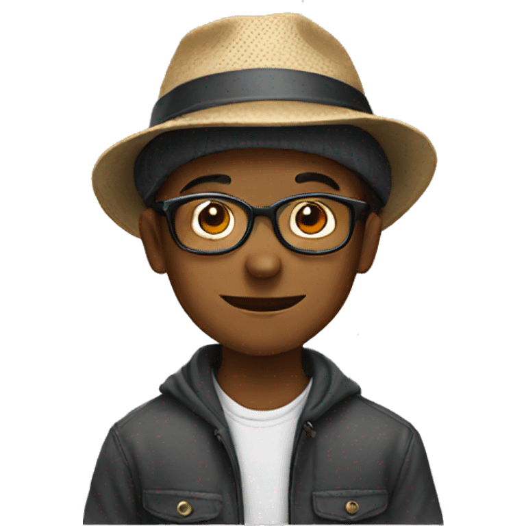 boy with glasses and hat emoji