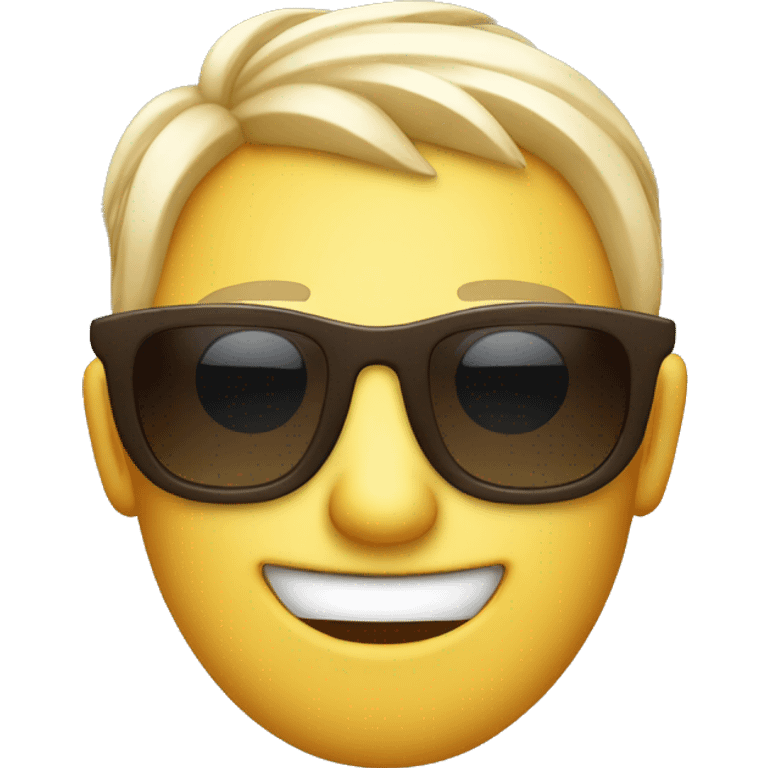 smirking emoji with cool sunglasses emoji