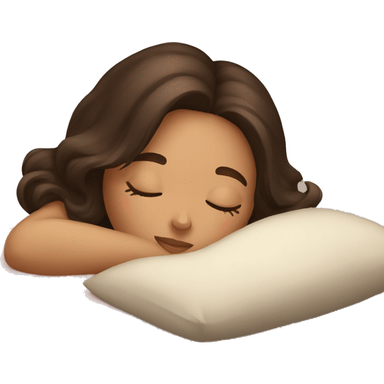 Brunette girl sleeping emoji