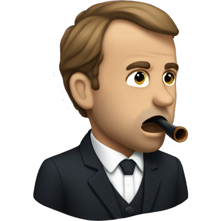 Macron with a pipe in his mouth  emoji