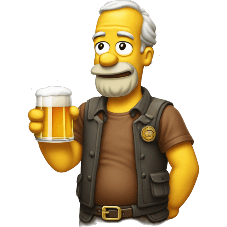 Homer  boit une bière emoji