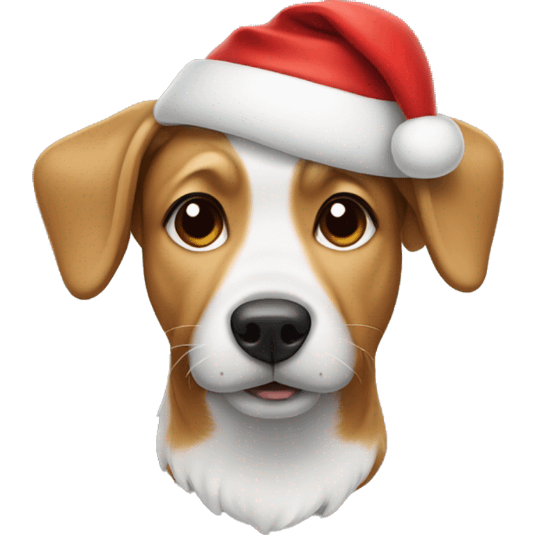 Dog wearing Santa hat  emoji