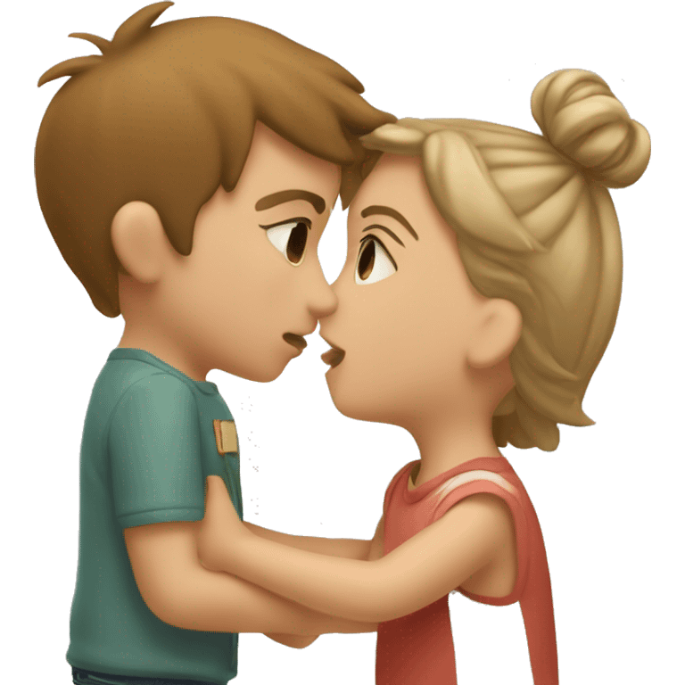 ￼ A girl kisses a boy emoji