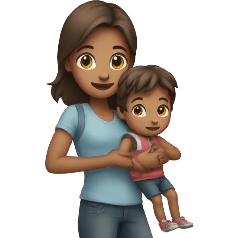 Girl carrying boy emoji