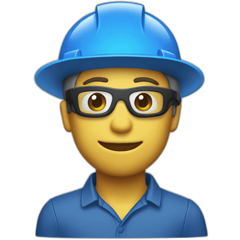 blue construction hat hololens emoji