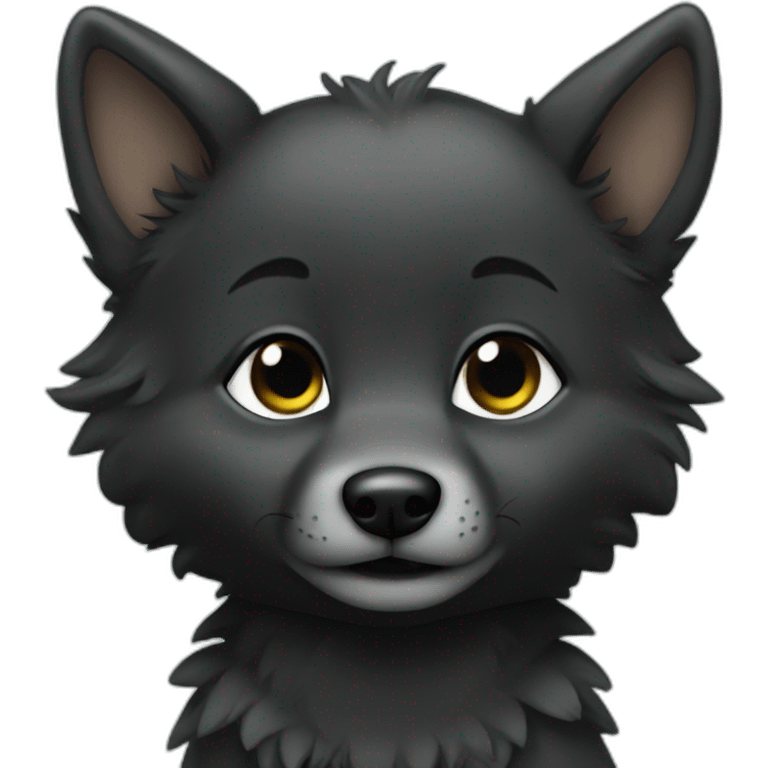 baby black Wolf emoji