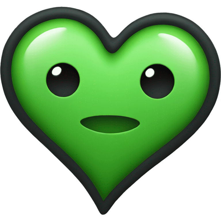 Half black and Green heart emoji