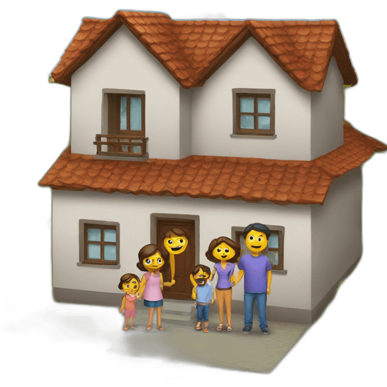 casa con familia emoji