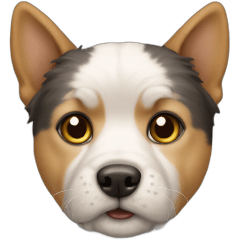 Chien sur un chat emoji