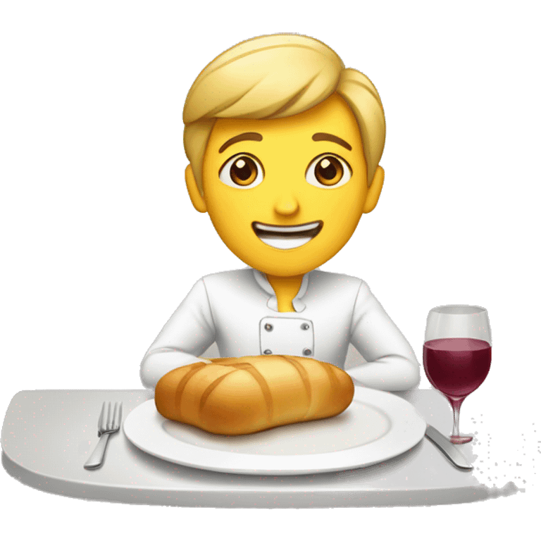 Je suis à table actuellement  emoji