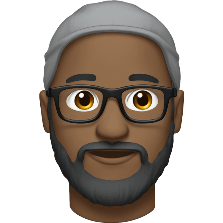 Bald black guy black and grey beard Philly eagles cap and shirt thin frame glasses   emoji