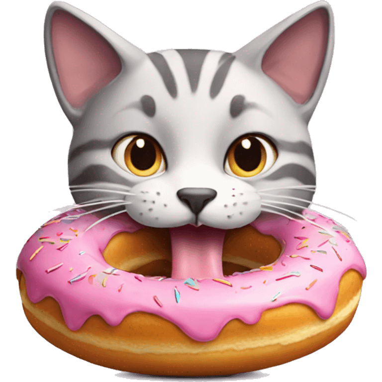 cat eating donut emoji