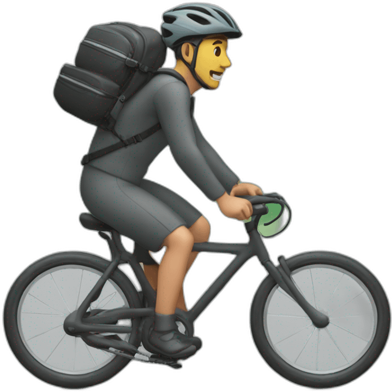 Un homme qui est sur un vélo tout terrain emoji