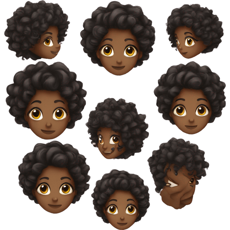 black girl with curls emoji