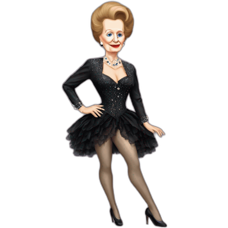 Margaret Thatcher as a burlesque Dancer dress emoji