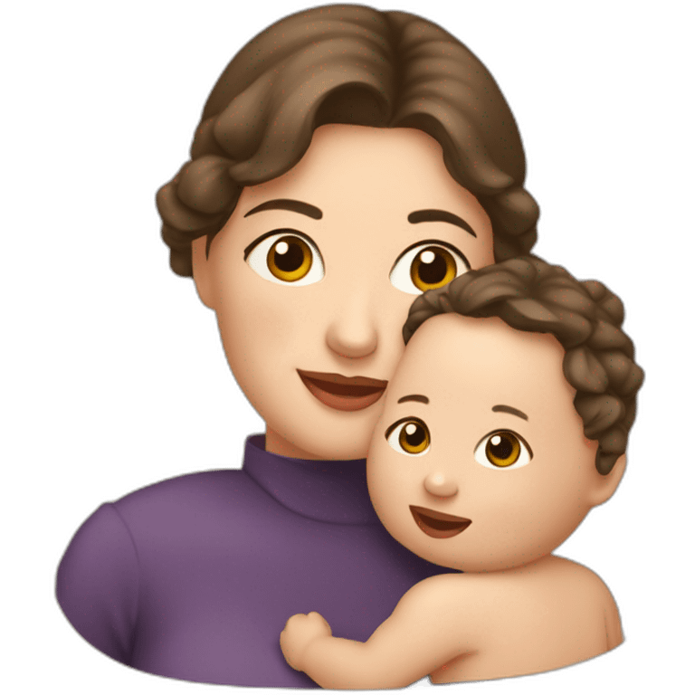 Femme française et son bébé emoji