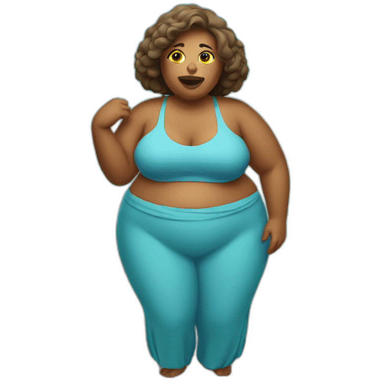 fat woman on beach emoji