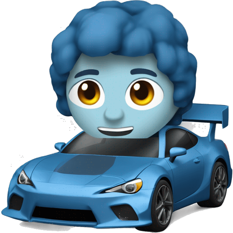 Dark pearl-blue Card stock Papercraft fr-s racecar emoji