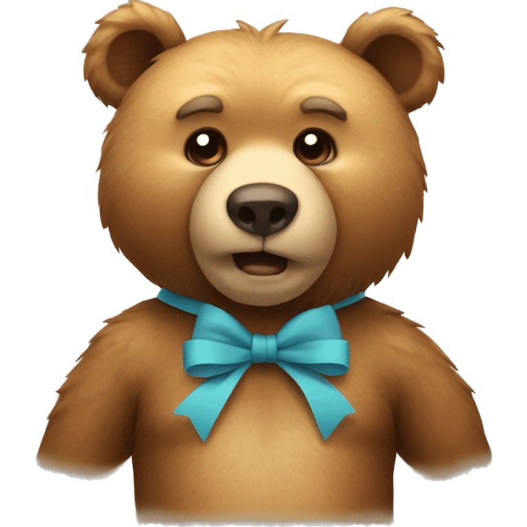 Bear wearing a bow emoji