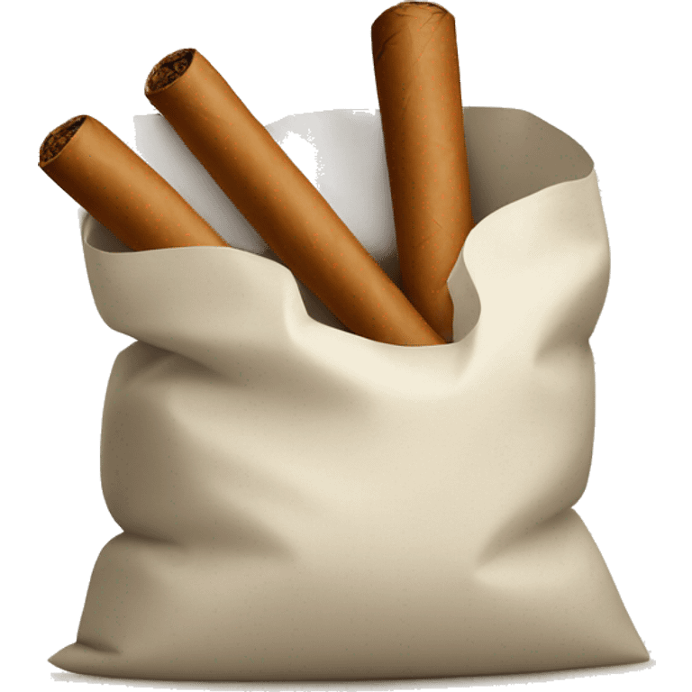 a bag of flour smokes a cigar emoji