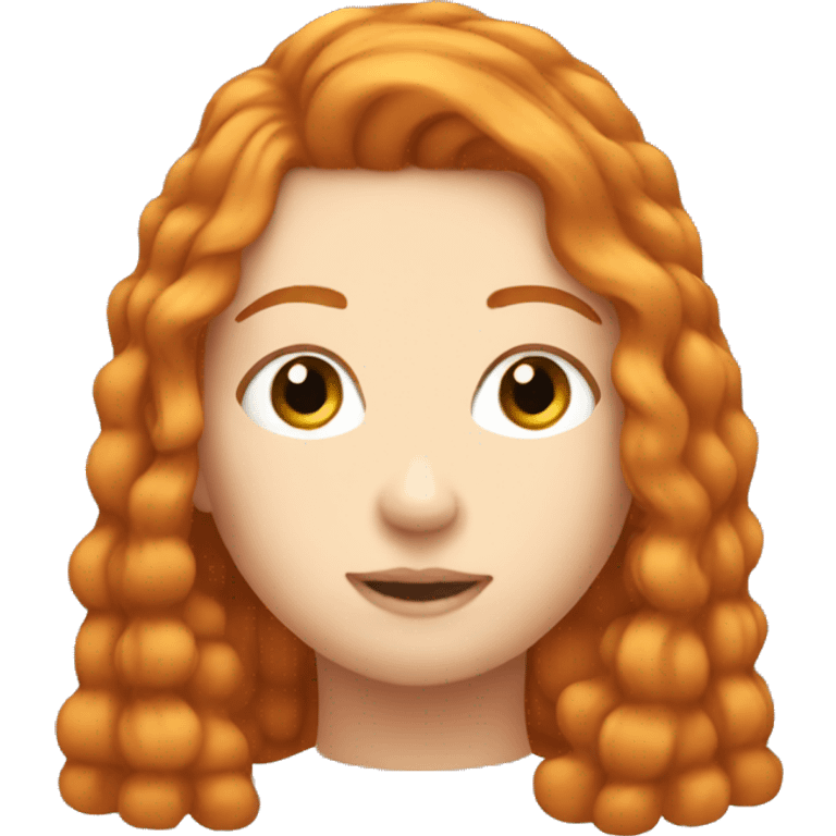 Aesthetic Ginger girl straight thick hair emoji