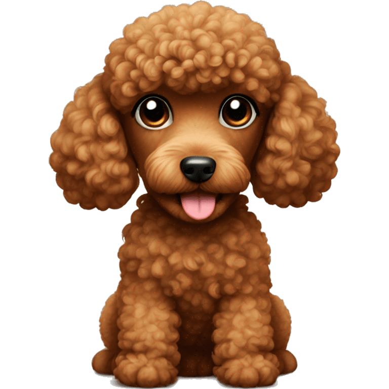 Brown poodle with baby emoji