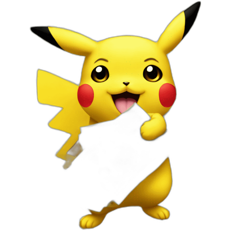 pikachu with dollar bills emoji