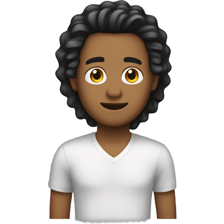 Chico con cabello negro  emoji