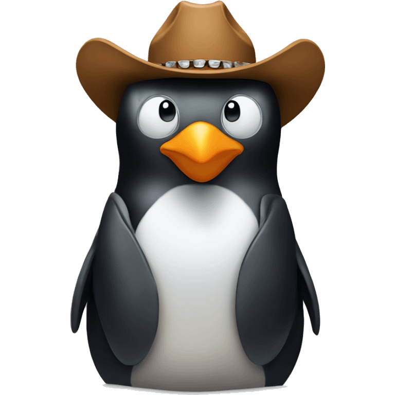 Penguin with cowboy hat emoji