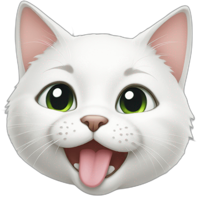 white cat licking its paw emoji