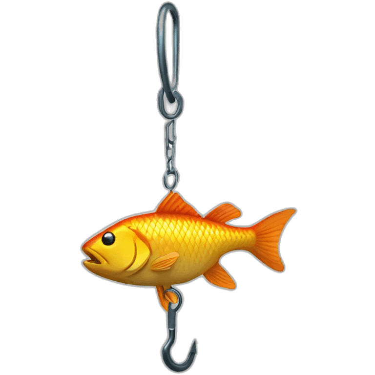 fish biting fishing hook emoji