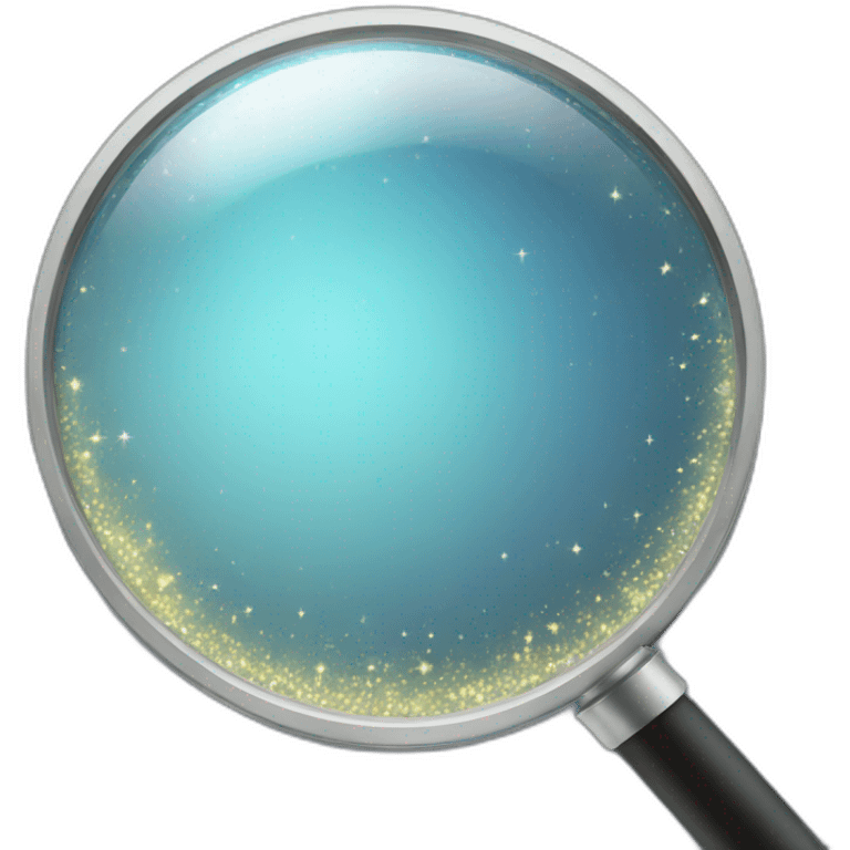 sparkly magnifying glass emoji