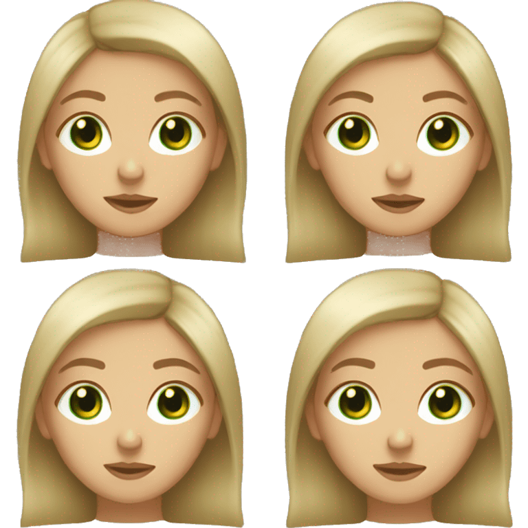 Girl white green eyes brown and blond hair  emoji