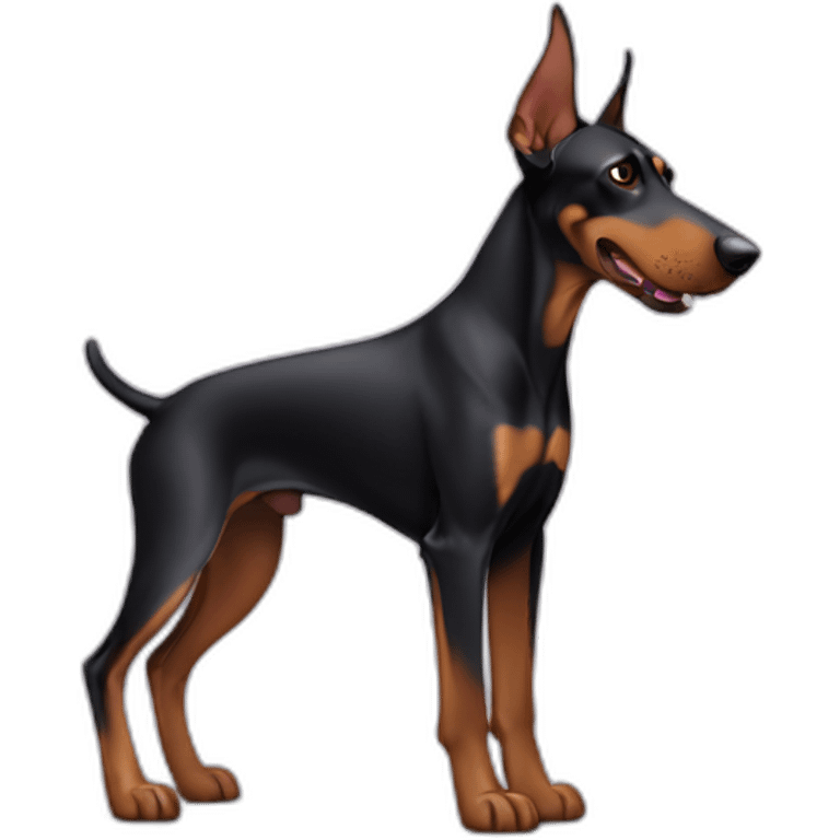 Doberman with 1 floppy ear emoji