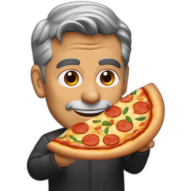 george clooney eating pizza emoji